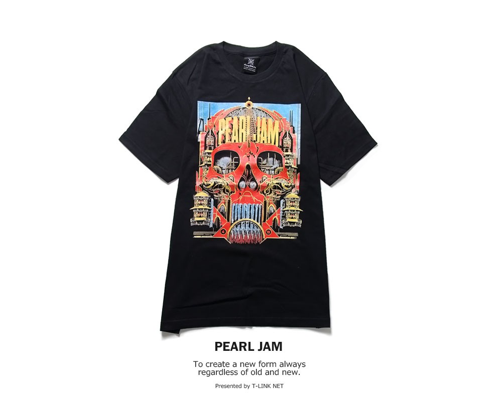 ロックTシャツ バンドTシャツ パンク メンズ レディース Pearl Jam Tシャツ パールジャム 半袖 ミュージック ブラック 黒 コットン 綿 100% M Lサイズ｜t-link｜02