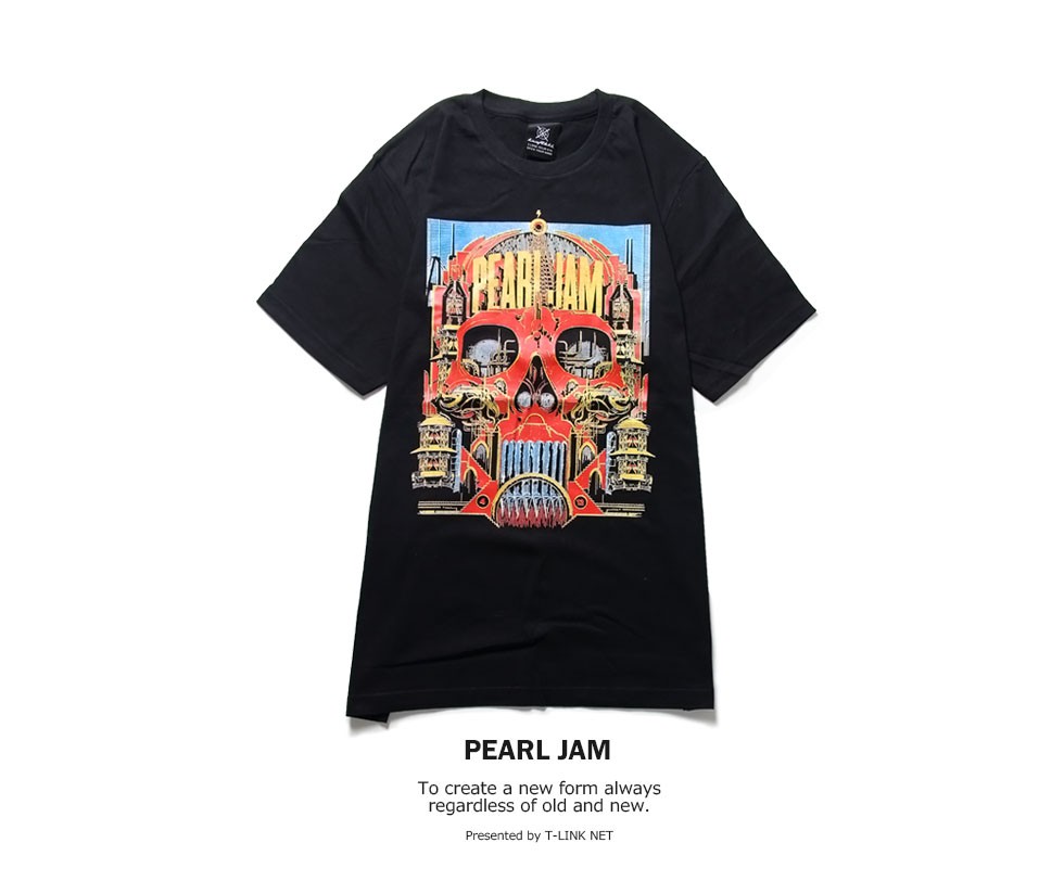 PEARI.JAMパールジャムロックバンドTシャツtシャツバンT スカル 黒 L ロックTシャツ バンドTシャツ パンク メンズ レディース Pearl