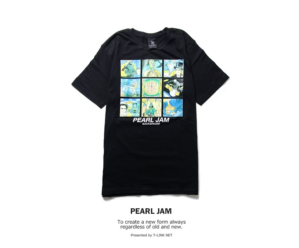 ロックTシャツ バンドTシャツ パンク メンズ レディース Pearl Jam Tシャツ パールジャム 半袖 ミュージック ブラック 黒 コットン 綿 100% M L XLサイズ｜t-link｜02