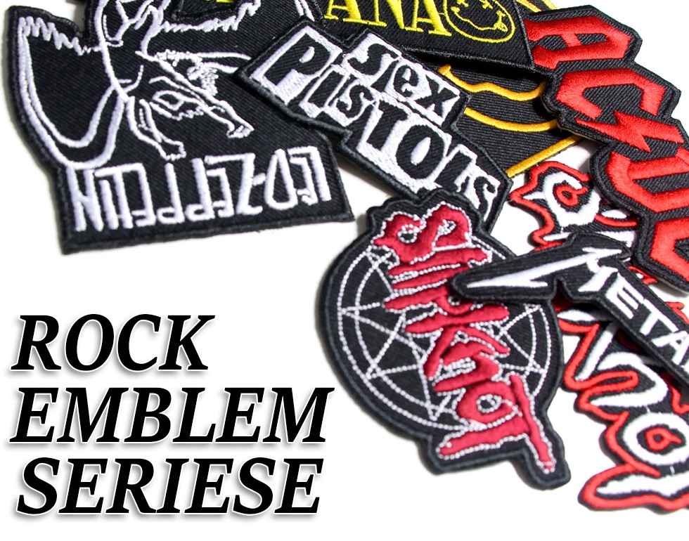 ○　大きい　ワッペン　WING ROCK ○ ロックバンドモチーフ ワッペン アップリケ 8種類 AC/DC