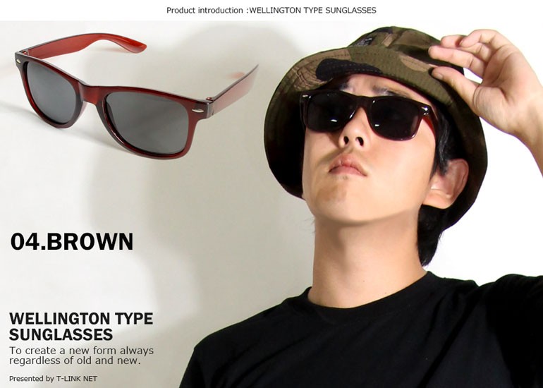 サングラス メンズ おしゃれ ウェリントン型 4カラー 定番 グラサン
