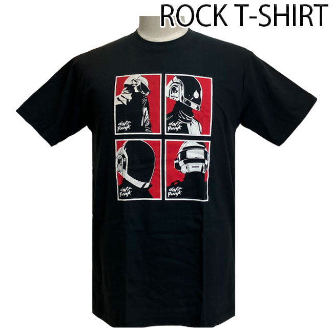 ロックTシャツ バンドTシャツ パンク Daft Punk ダフト パンク 4ロボット Mサイズ Lサイズ XLサイズ 黒色 白色｜t-link｜02