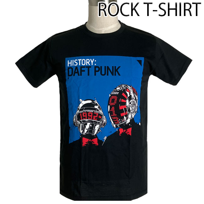 ロックTシャツ バンドTシャツ パンク Daft Punk ダフト パンク サイボーグの二人 Mサイズ Lサイズ XLサイズ 黒色｜t-link｜02