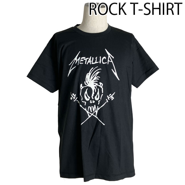 ロックTシャツ バンドTシャツ パンク Metallica メタリカ モヒカンクロス Mサイズ Lサイズ XLサイズ 黒色