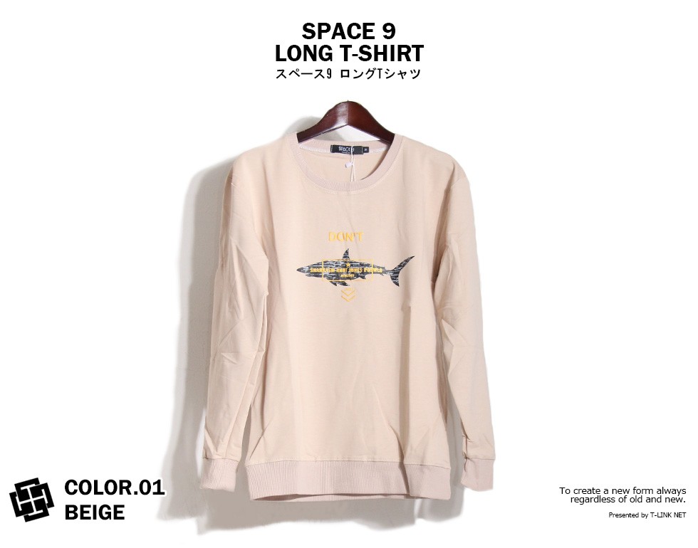 SPACE9 デザイン ロングTシャツ 長袖 グラフィック ロンT メンズ ストリート系 レディース...