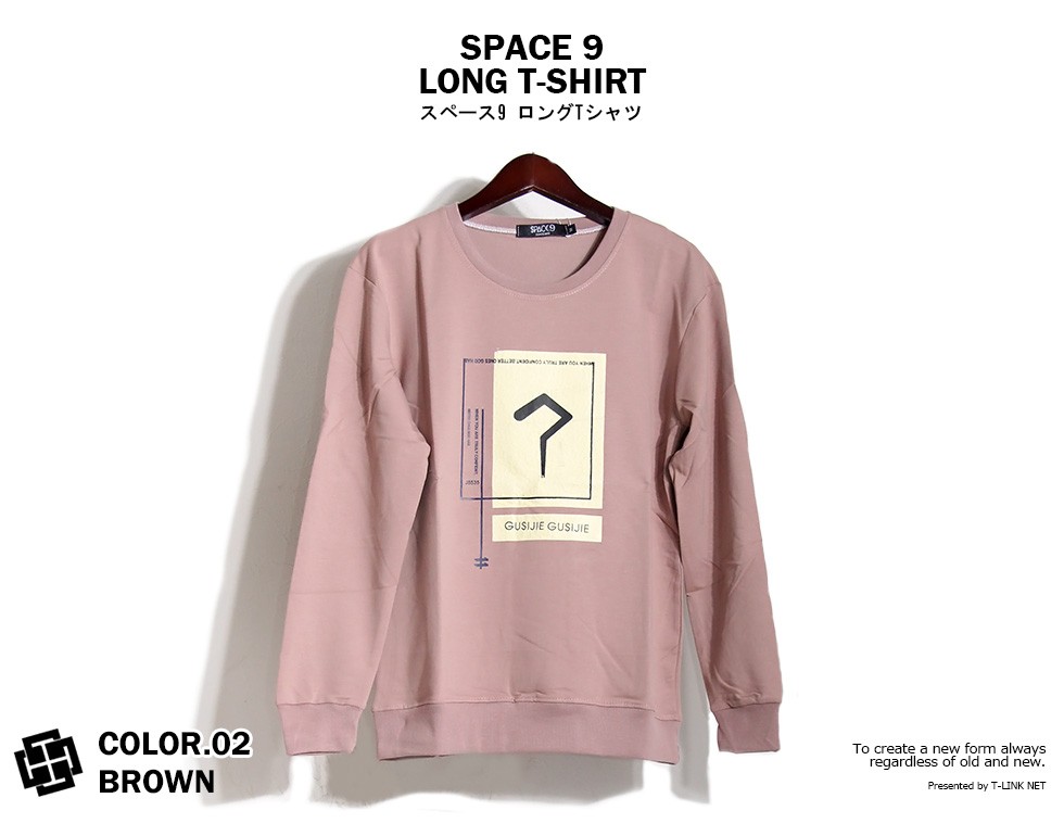 SPACE9 デザイン ロングTシャツ 長袖 グラフィック ロンT メンズ ストリート系 レディース...