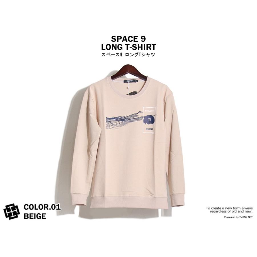 SPACE9 デザイン ロングTシャツ 長袖 グラフィック ロンT メンズ ストリート系｜t-link｜02