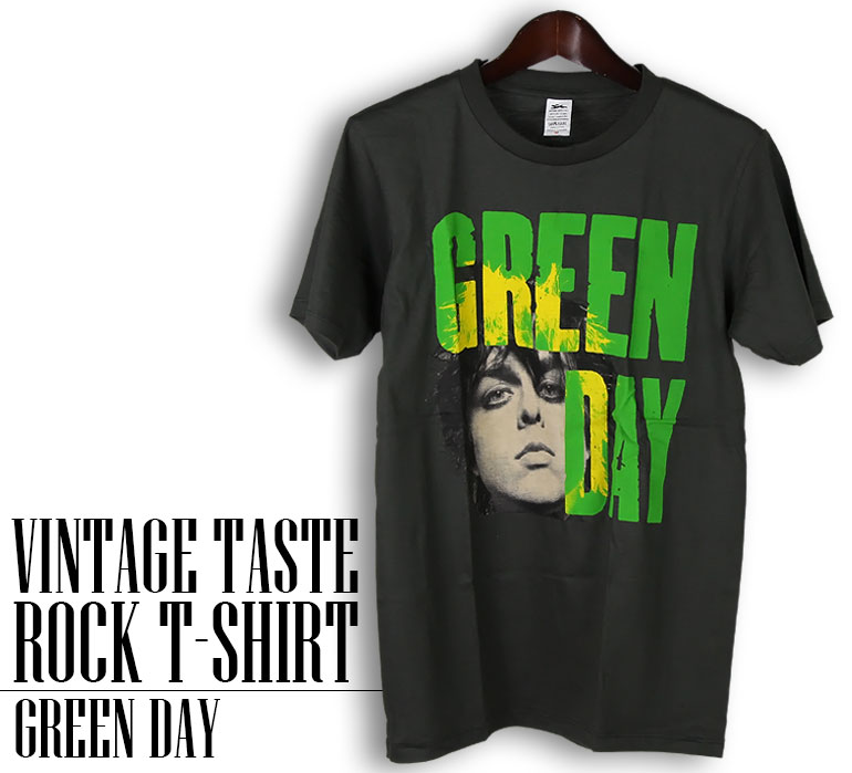 ヴィンテージロックtシャツ バンドtシャツ パンク グリーン デイ Green Day Mサイズ Lサイズ 黒色 白色｜t-link｜02