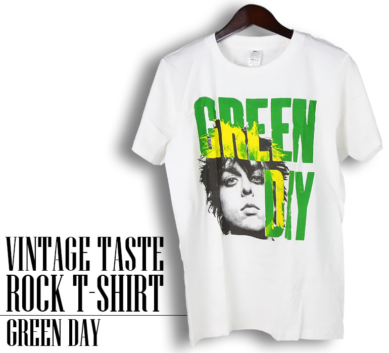 ヴィンテージロックtシャツ バンドtシャツ パンク グリーン デイ Green Day Mサイズ Lサイズ 黒色 白色｜t-link｜03