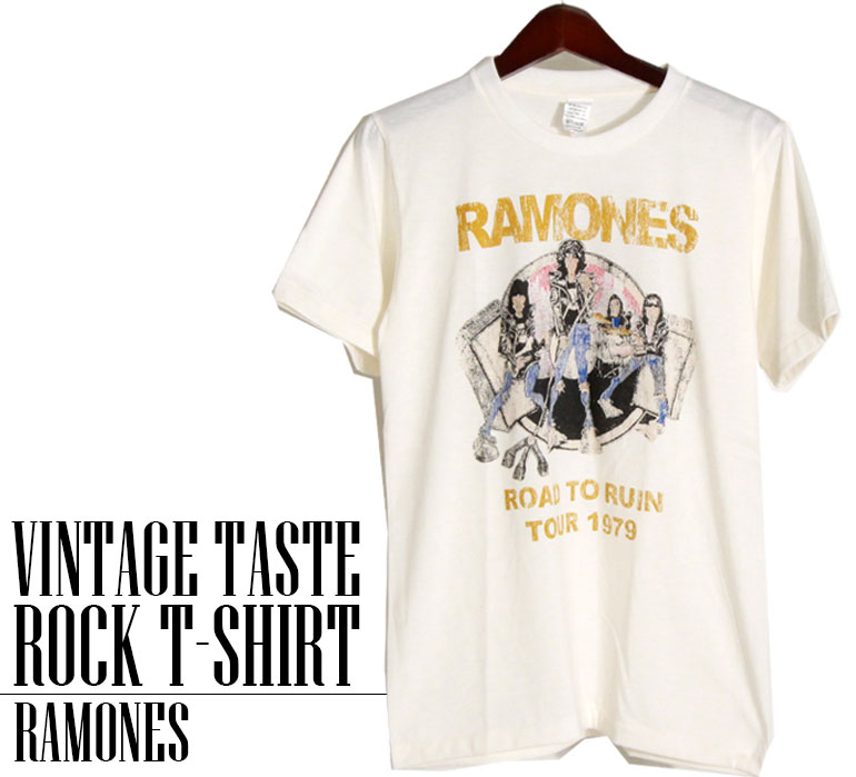 ヴィンテージロックTシャツ バンドTシャツ パンク RAMONES 大きいサイズ 綿 黒 白 ブラッ...