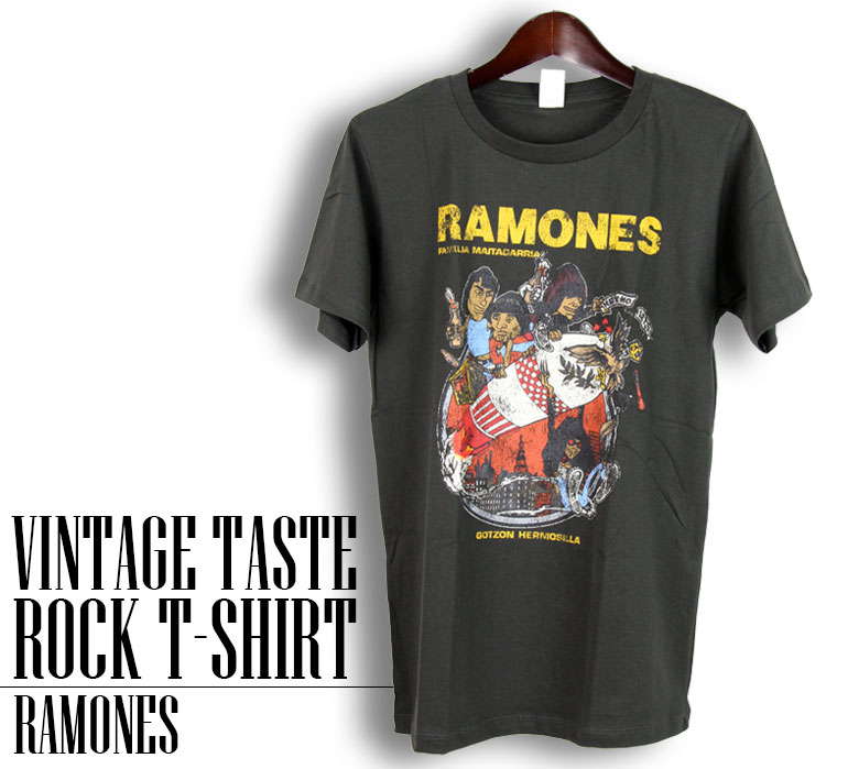 ヴィンテージロックtシャツ バンドtシャツ パンク RAMONES ラモーンズ Mサイズ Lサイズ 黒色｜t-link｜02