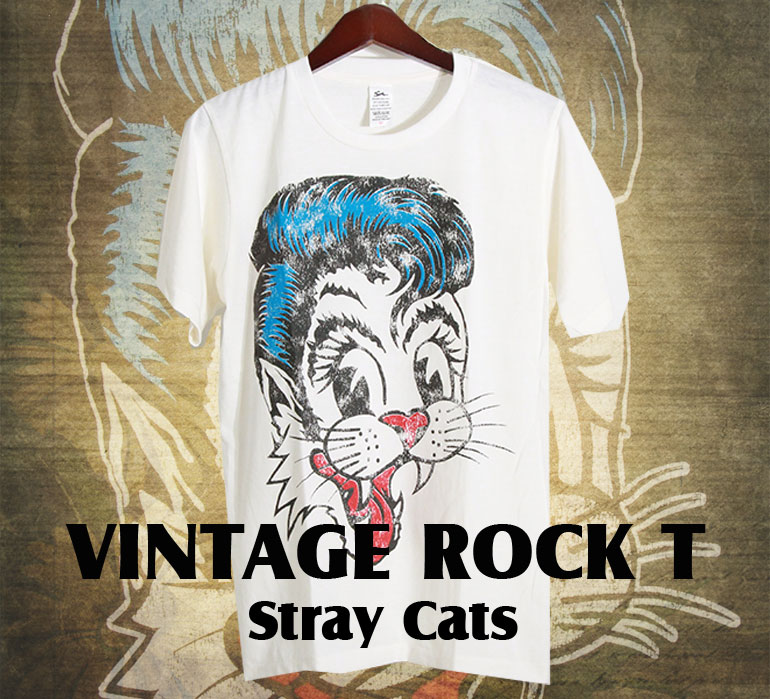 ヴィンテージロックtシャツ バンドtシャツ パンク ストレイ キャッツ