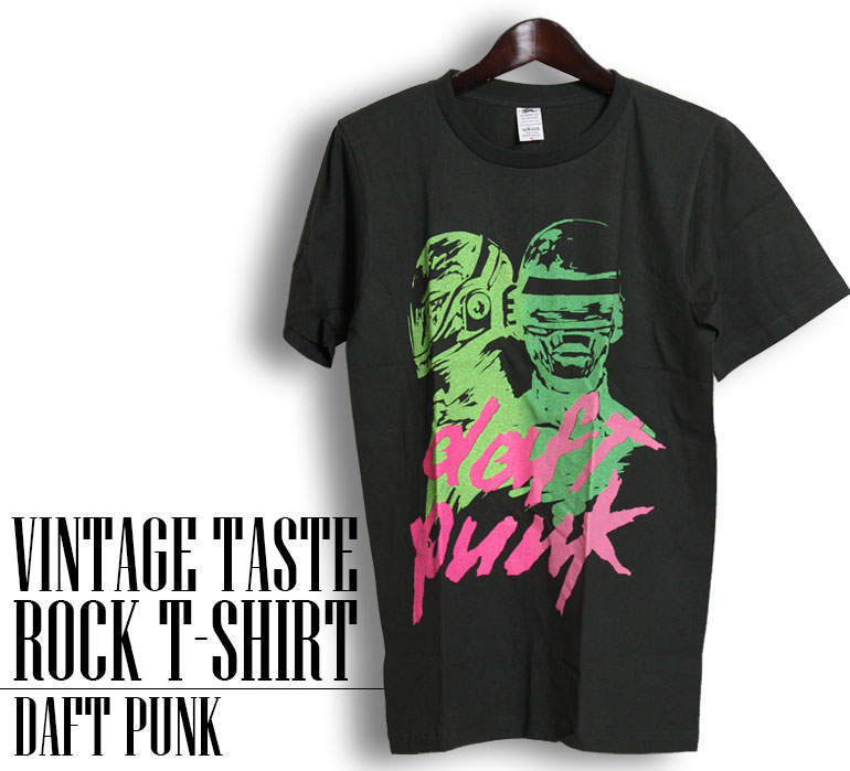 ヴィンテージロックtシャツ バンドtシャツ パンク DAFT PUNK ダフトパンク M Lサイズ 黒色｜t-link｜02