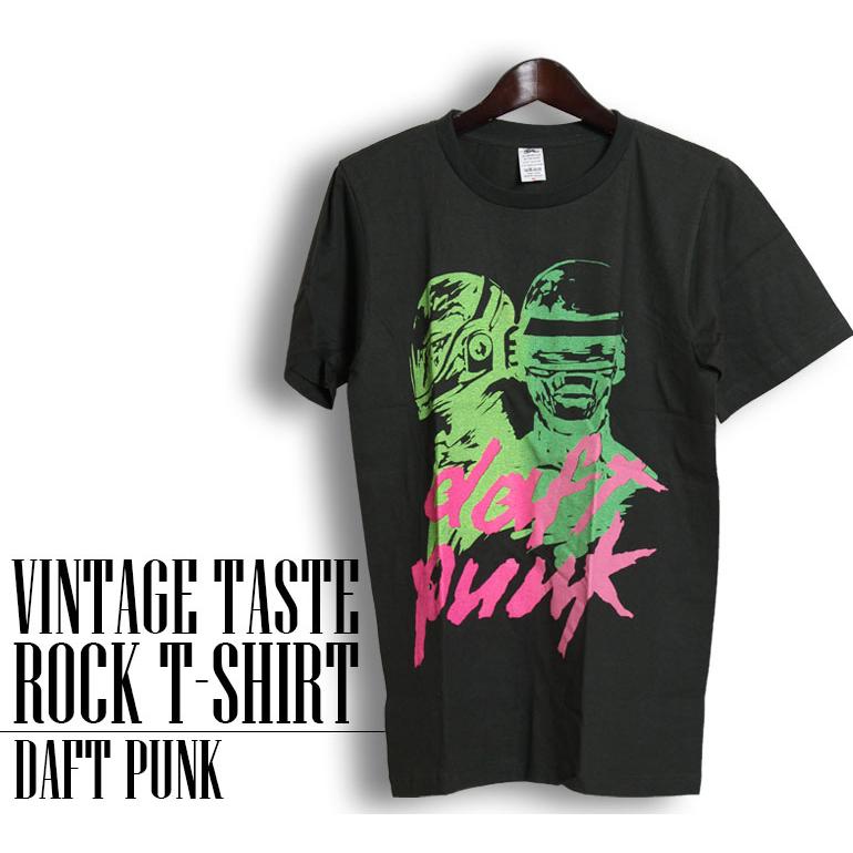 ヴィンテージロックtシャツ バンドtシャツ パンク DAFT PUNK ダフトパンク M Lサイズ 黒色｜t-link｜02