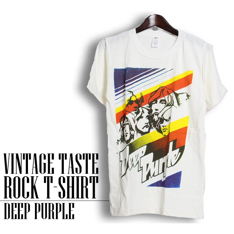 ヴィンテージロックtシャツ バンドtシャツ パンク Deep Purple ディープパープル M Lサイズ 白色｜t-link｜02