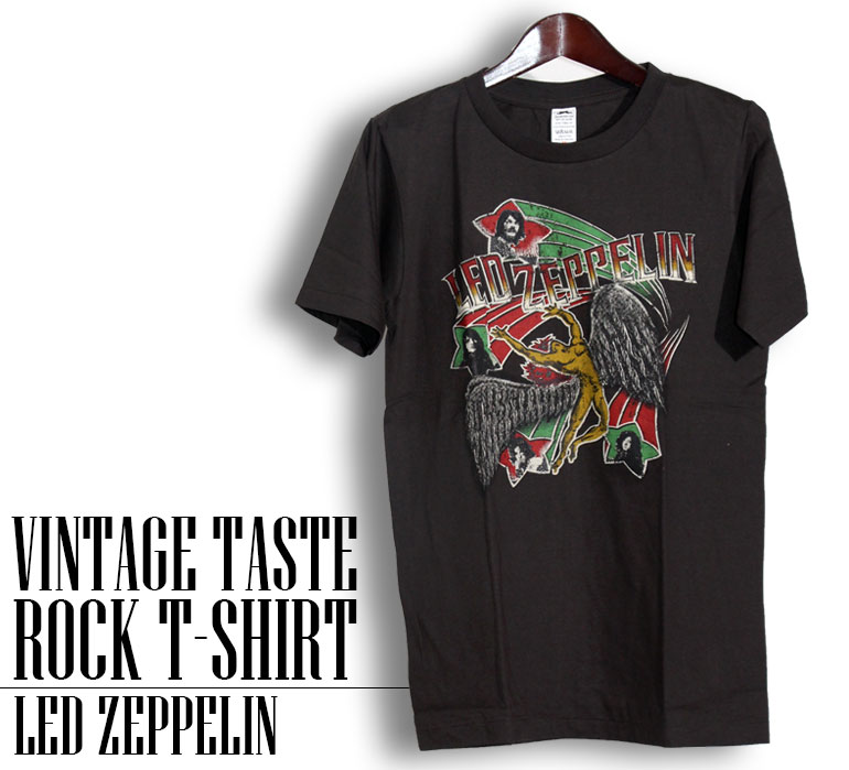 ヴィンテージロックtシャツ バンドtシャツ パンク Led Zeppelin レッド ツェッペリン M L XLサイズ 黒色｜t-link｜02