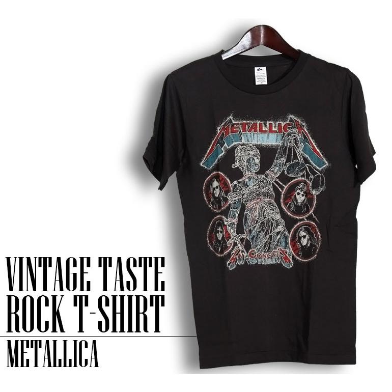 ヴィンテージロックtシャツ バンドtシャツ パンク Metallica メタリカ M L XLサイズ 黒色｜t-link｜02