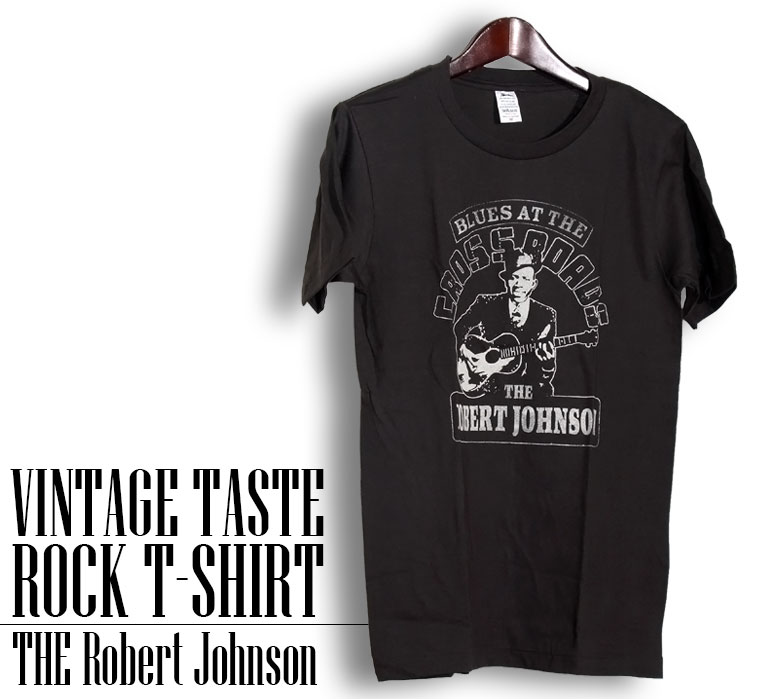 ヴィンテージロックtシャツ バンドtシャツ メンズ レディース パンク Robert Leroy Johnson ロバート ジョンソン M L XLサイズ 黒色｜t-link｜02