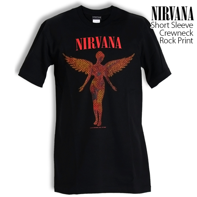 ロックtシャツ バンドtシャツ パンク Nirvana ニルヴァーナ 天使バージョン メンズ レディース Mサイズ Lサイズ XLサイズ 黒色 白色 ストリート系｜t-link｜02