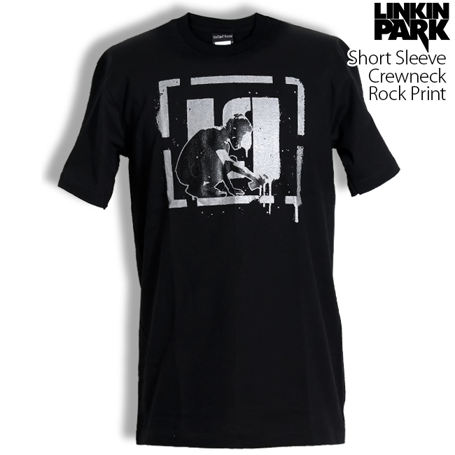 ロックtシャツ バンドtシャツ パンク Linkin Park リンキンパーク スプレーロゴ メンズ レディース Mサイズ Lサイズ XLサイズ 黒色 白色 ストリート系｜t-link｜02