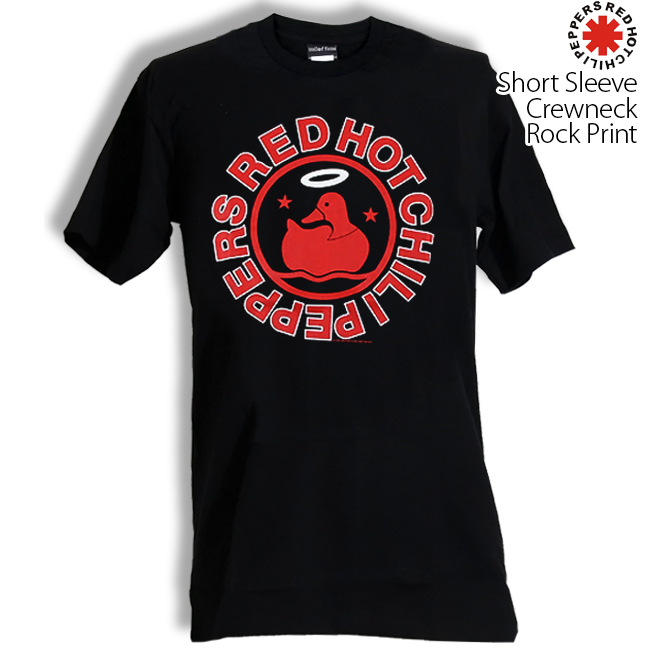 ロックtシャツ バンドtシャツ パンク Red Hot Chili Peppers レッドホットチリペッパーズ あひるロゴ メンズ レディース  Mサイズ Lサイズ XLサイズ 黒色 白色