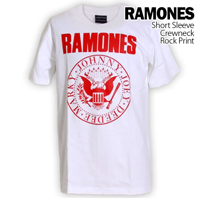ロックtシャツ バンドtシャツ パンク Ramones ラモーンズ 赤ロゴ メンズ レディース Mサ...