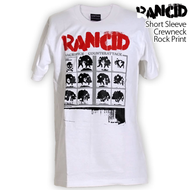 Rancid バンドTシャツ Mサイズ RANCID】ランシド バンドTシャツ グラフィックプリントホワイト M