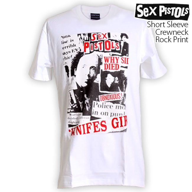 ロックtシャツ バンドtシャツ パンク Sex Pistols切り抜きロゴ メンズ
