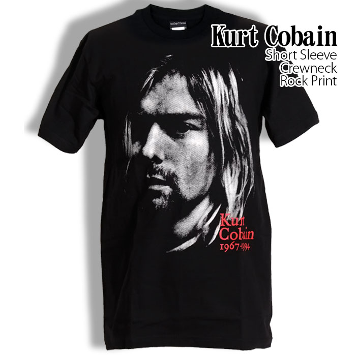 ロックtシャツ バンドtシャツ パンク NIRVANA Kurt Cobain カート コバーン モノクロロゴ メンズ レディース Mサイズ Lサイズ  XLサイズ 黒色 白色 ストリート系