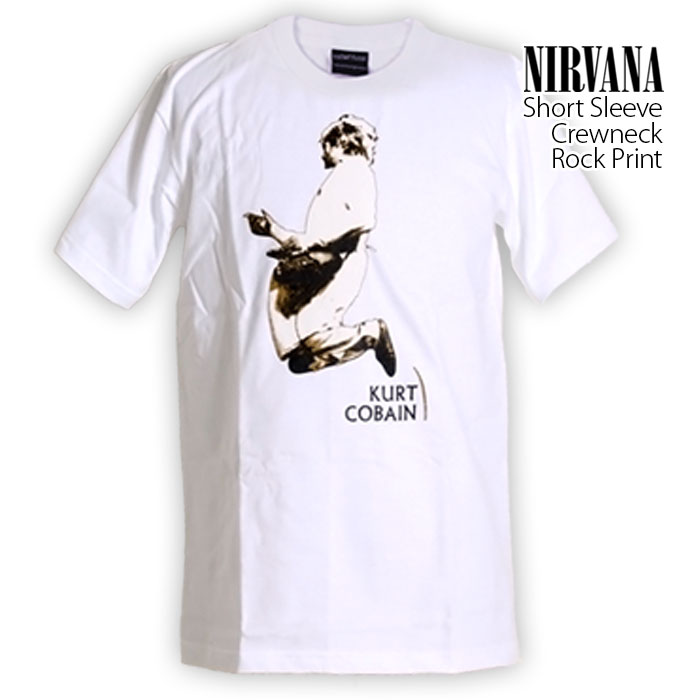 ロックtシャツ バンドtシャツ パンク NIRVANA カート コバーン 黒 白 2 