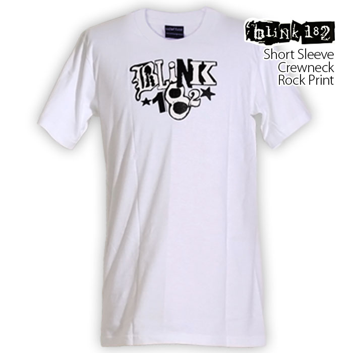 ロックtシャツ バンドtシャツ パンク BLINK182 ブリンク182 オシャレロゴ メンズ レディース Mサイズ Lサイズ XLサイズ 黒色 白色  ストリート系