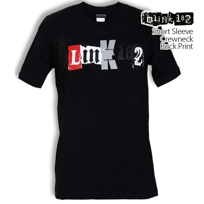 ロックtシャツ バンドtシャツ パンク ブリンク182 シンプルロゴ メンズ