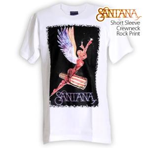 ロックtシャツ バンドtシャツ パンク SANTANA サンタナ 天使ロゴ メンズ レディース Mサ...