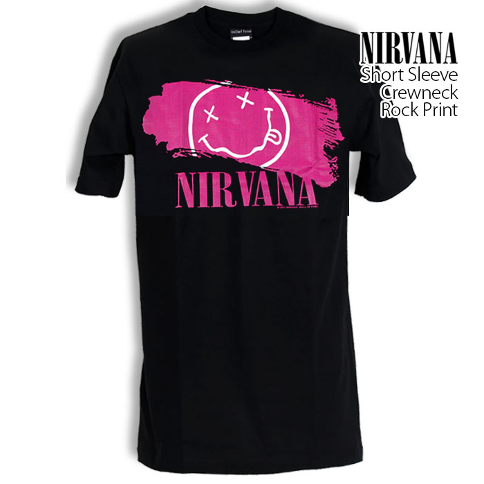 ロックtシャツ バンドtシャツ パンク ニルヴァーナ NIRVANA ペンキロゴ