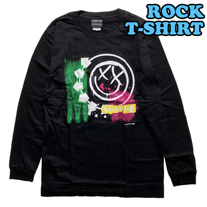 ロックtシャツ バンドtシャツ パンク 長袖 Tシャツ メンズ BLINK 182