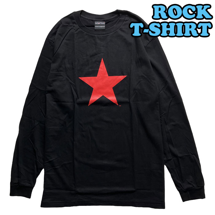ロックTシャツ バンドTシャツ 長袖 メンズ 星 ワンポイント スター