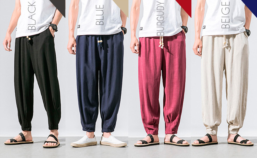 【極美品／麻100％✨】RonHerman　イージーパンツ　サルエルパンツ リネンパンツ メンズ イージーパンツ ルームウェア 麻 ゆったり
