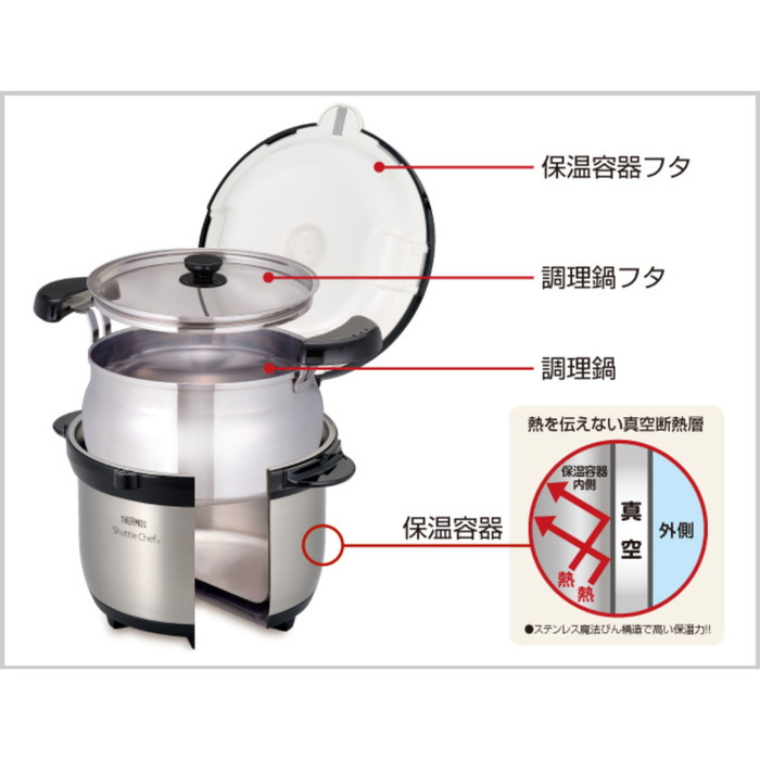 THERMOS - さ！THERMOS 真空保温調理器 シャトルシェフ /KBH-3001 Amazon｜THERMOS 真空保温調理器 シャトルシェフ 3.0L