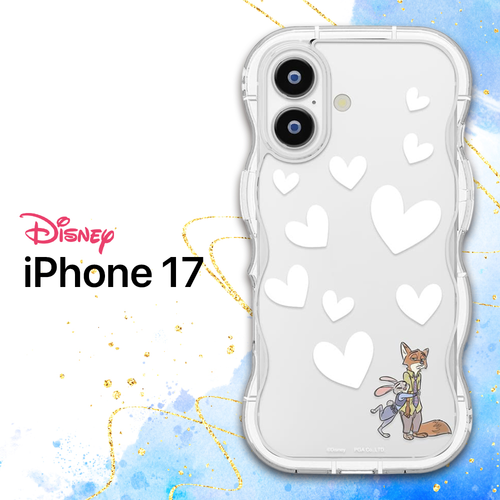 iPhone 17 ケース ディズニー クリア 耐衝撃 ズートピア ウェーブ