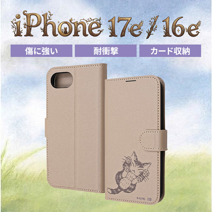 iPhone 17e ケース 手帳型 ダヤン アイフォン 16e 猫 ネコ