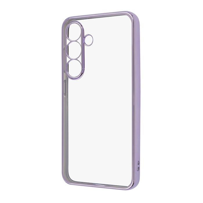 Galaxy S26 ケース カバー シルバー メタリックフレーム 透明 S25