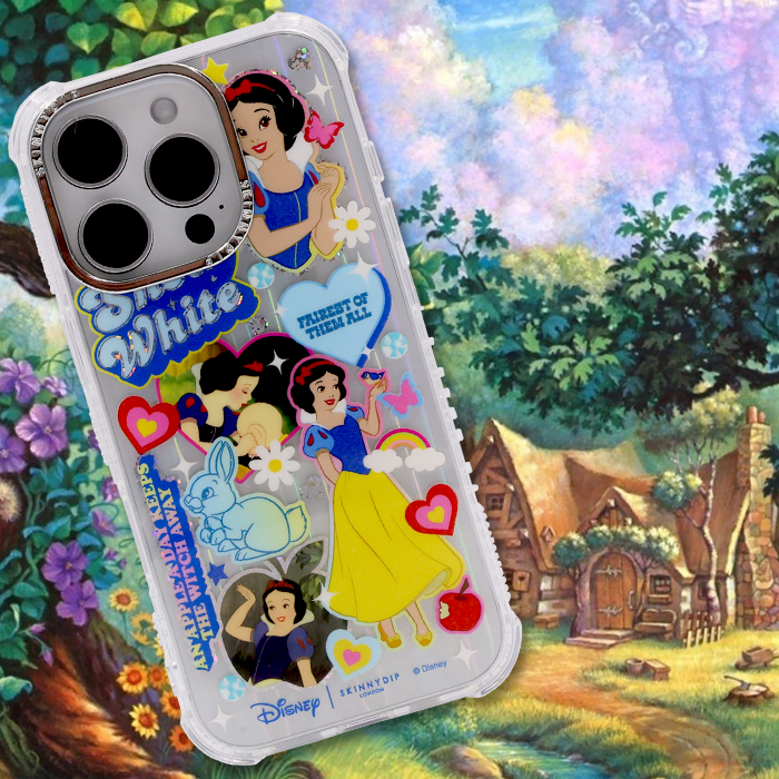 SKINNYDIP 白雪姫 2点セット iPhone15Pro ケース ディズニー プリンセス 白雪姫 SKINNYDIP ラメ