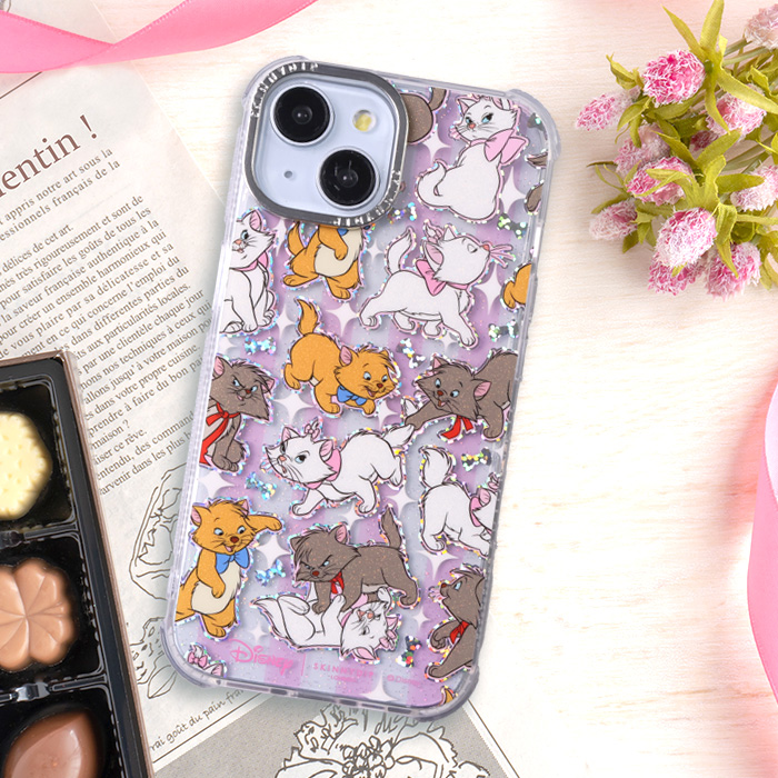 iPhone14 ケース マリー ディズニー かわいい SKINNYDIP クリア ラメ