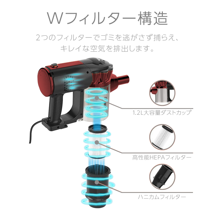 掃除機 サイクロン コード式 吸引力 最強 強力吸引 サイクロン掃除機