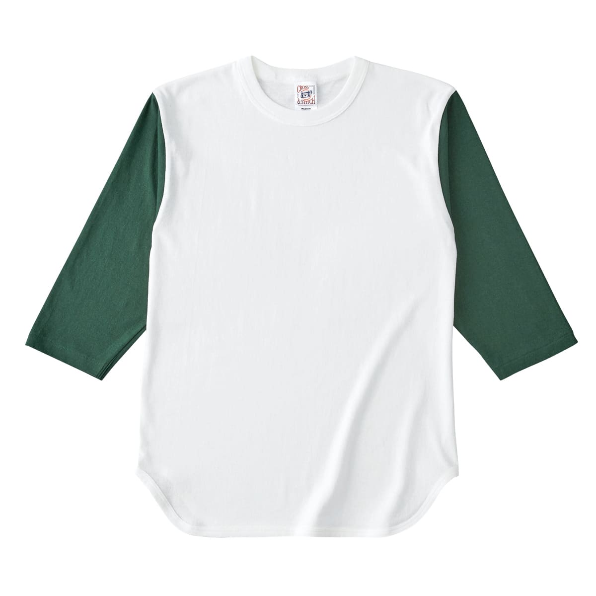 7分袖 Tシャツ 無地 CROSS STITCH クロススティッチ オープンエンド 3/4スリーブ ベースボールTシャツ OE1230 おしゃれ 重ね着 アメカジ カジュアル S-XL | CROSS & STITCH | 07
