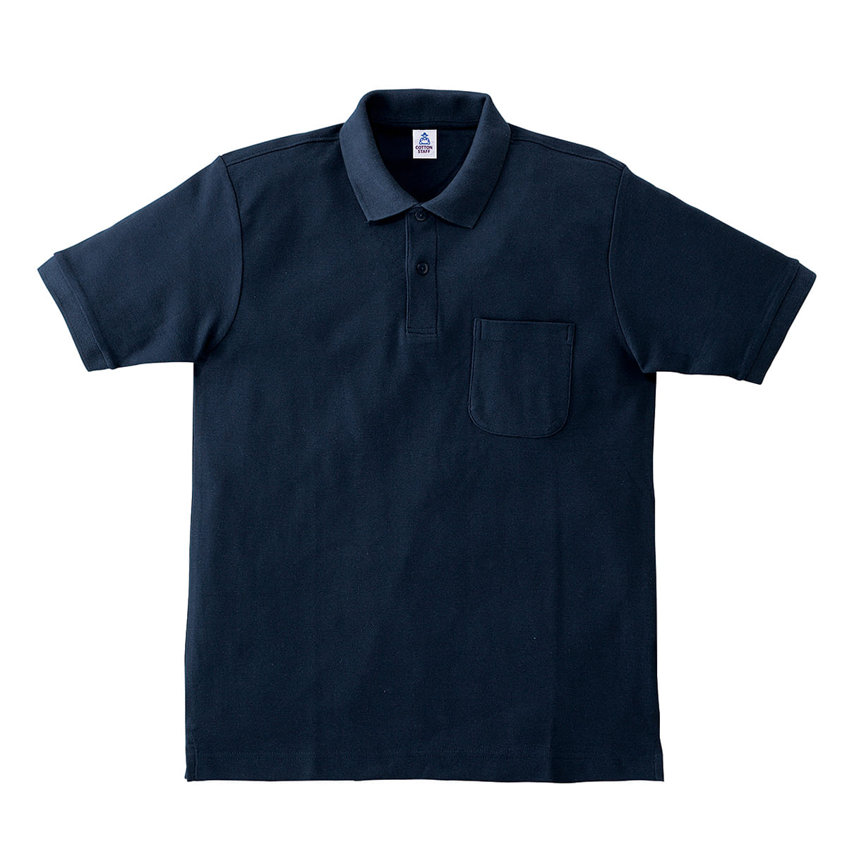 ディープネックポロシャツ SS】MEN DOT MESH COOL ヘンリーネック半袖ポロシャツ ネイビー