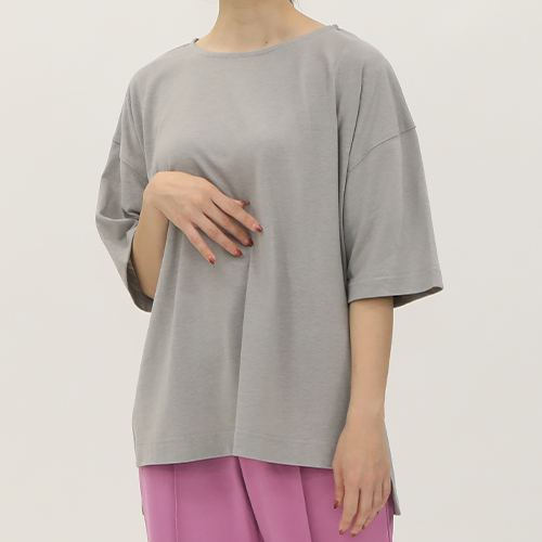 S'YTE オーバーサイズ グレー 七分袖カットソー reca 七分袖オーバーサイズロゴTシャツ 240206 レディース 2025