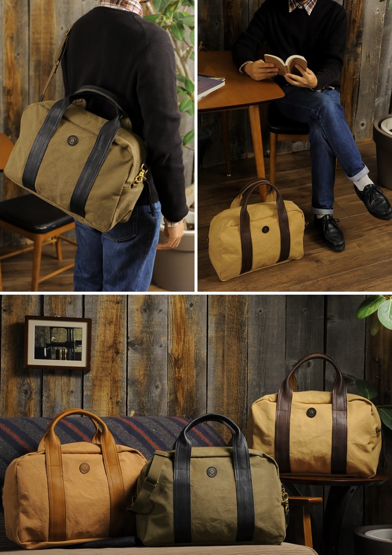 メンズ ボストンバッグ Uramado 2way タンニン染め帆布 日本製 A4 mens bag :mts-1512:メンズバッグ専門店  紳士の持ち物 - 通販 - Yahoo!ショッピング