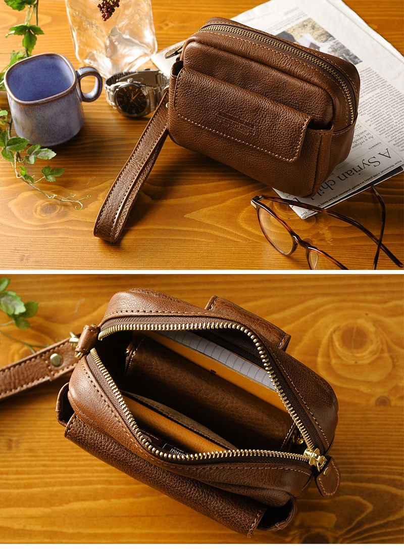 Luggage AOKI 1894 青木鞄 Lugard 牛ヌメ革ベルトポーチ メンズ
