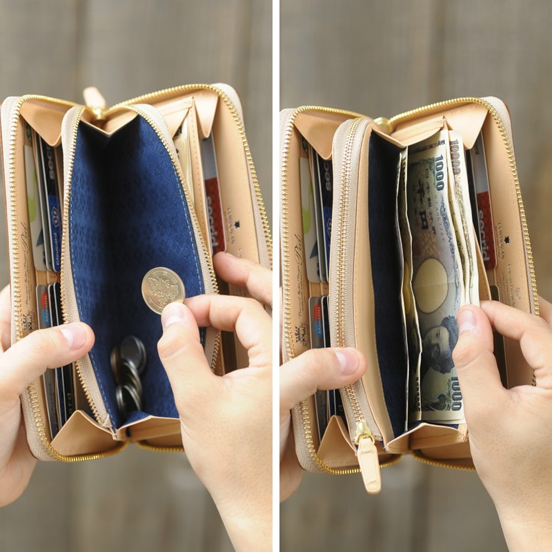 Pid コードバン ラウンドファスナー長財布 メンズ 本革 カード入れ